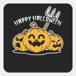 Happy Halloween Pumpkin Square Sticker