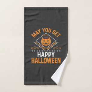 Happy Halloween Pumpkin Treats Vector Design Hand Towel