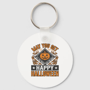 Happy Halloween Pumpkin Treats Vintage Keychain