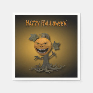 Happy Halloween Pumpkin Tree Napkin