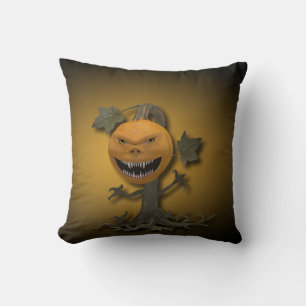 Happy Halloween Pumpkin Tree Throw Pillow
