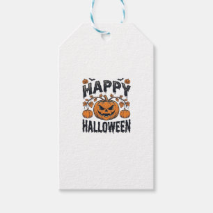 Happy Halloween Pumpkin Vintage Engraving Design_1 Gift Tags