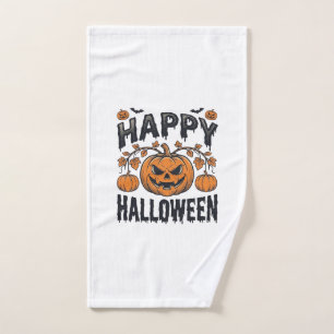 Happy Halloween Pumpkin Vintage Engraving Design_1 Hand Towel