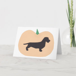 Happy Halloween Pumpkin Wire Hair Dachshund Card