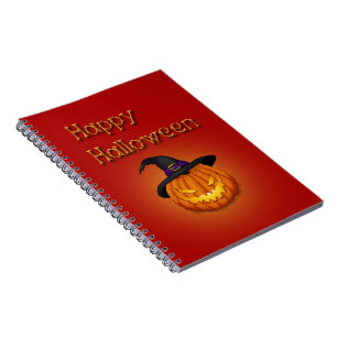 Happy Halloween Pumpkin with Hat Notebook