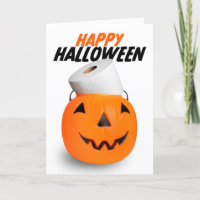 Happy Halloween Pumpkin With Toilet Paper Humour