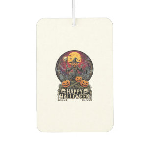 Happy Halloween Pumpkin Wizard Graveyard Full Moon Air Freshener