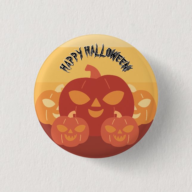 Happy Halloween! Pumpkins 1 Inch Round Button (Front)