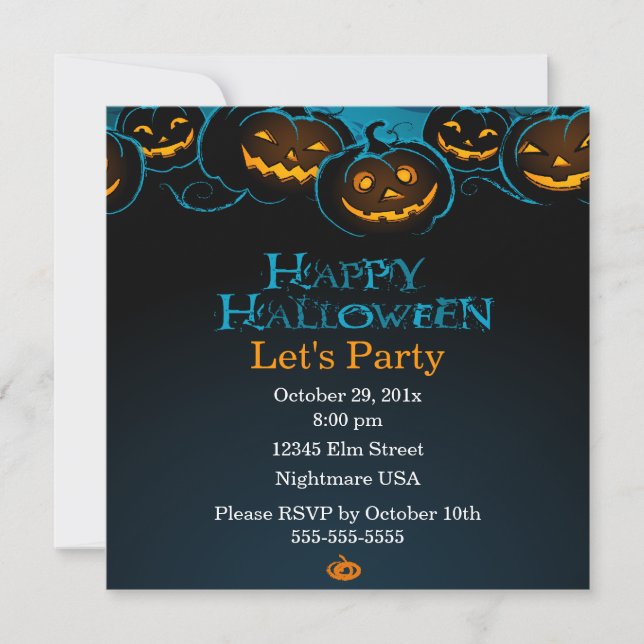 Happy Halloween Pumpkins Invitation (Front)