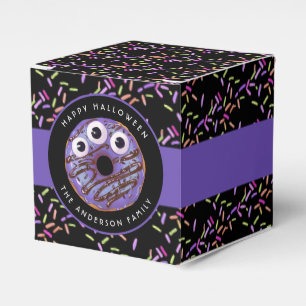 Happy Halloween Purple Blue Monster Donut Favor Box