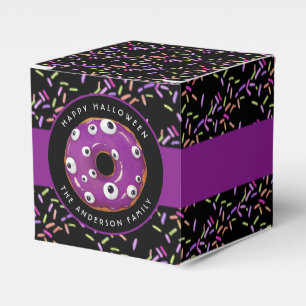 Happy Halloween Purple Googley Monster Doughnut Favor Box