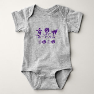 Happy Halloween purple spooky costume Baby Bodysuit