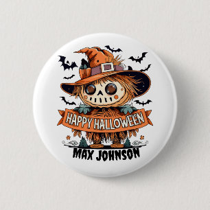 Happy Halloween - Quotes Orange Black 2 Inch Round Button