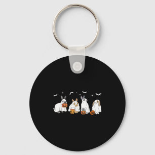 Happy Halloween Rabbit Ghost Bunny Lover Spooky Se Keychain