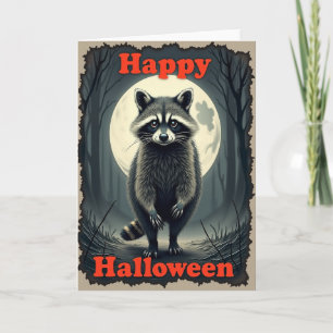 Happy Halloween Raccoon Card