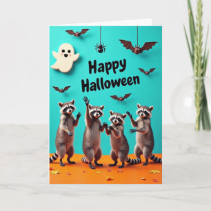 Happy Halloween Raccoon Fun Card