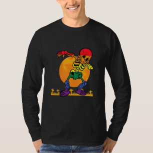 Happy Halloween Rainbow Dabbing Lgbtq Skeleton Co T-Shirt