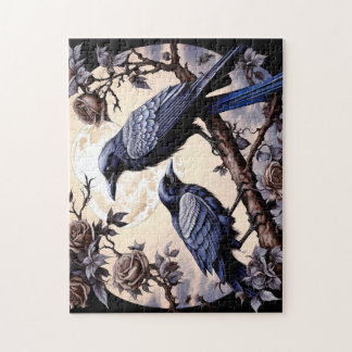 Happy Halloween Ravens And Roses Jigsaw Puzzle