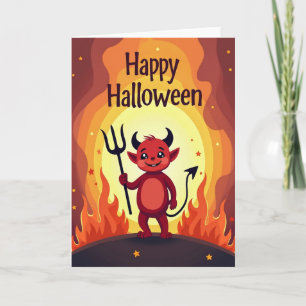 Happy Halloween Red Creature Card
