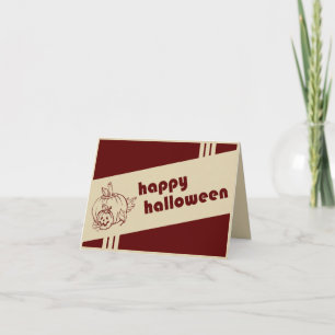 happy halloween retro card
