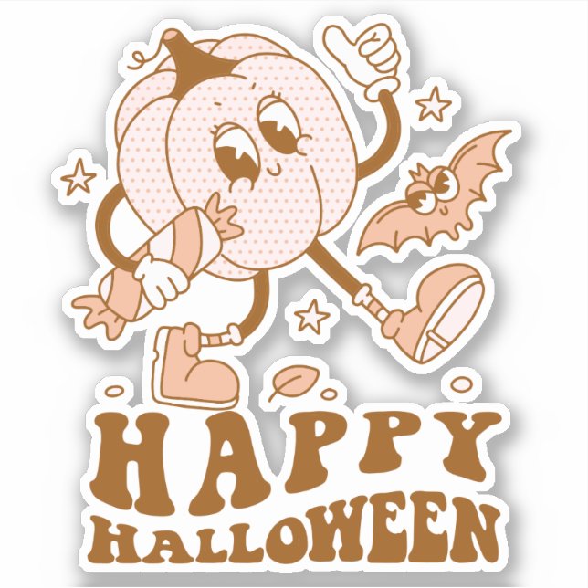 Happy Halloween| Retro Polka Dot Pumpkin (Front)