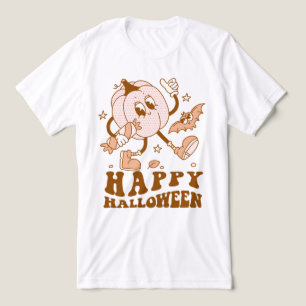 Happy Halloween Retro Polka Dot Pumpkin Tri-Blend Shirt
