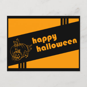 happy halloween : retro : postcard