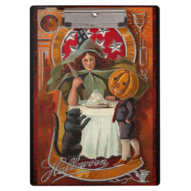 Happy Halloween Retro Poster Clipboard (Front)