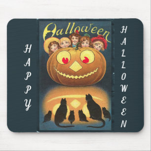 Happy Halloween Retro Poster Mouse Pad
