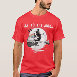Happy Halloween Retro Vintage Witch Fly To The Moo T-Shirt