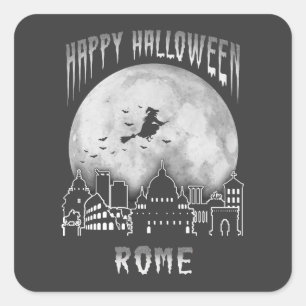 Happy Halloween Rome Italy Square Sticker