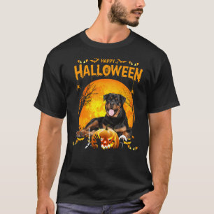 Happy Halloween Rottweiler Dog Pumpkin Costumes Th T-Shirt