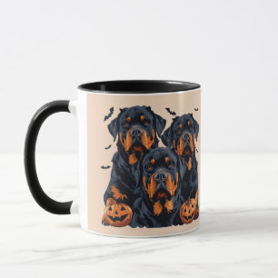 Happy Halloween Rottweiler Dogs Jack O Lantern Mug