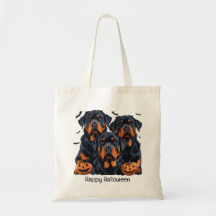 Happy Halloween Rottweiler Dogs Jack O Lantern Tote Bag