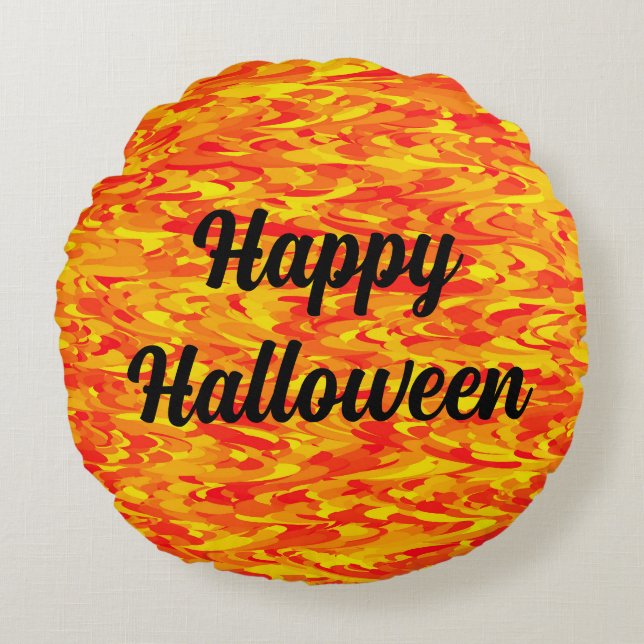 Happy Halloween Round Pillow (Front)