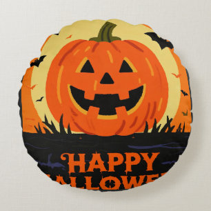 Happy Halloween Round Pillow