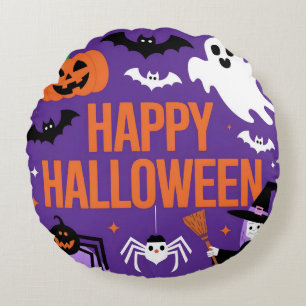 Happy Halloween Round Pillow
