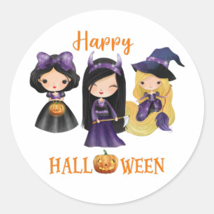 Happy Halloween round sticker Princess sticker