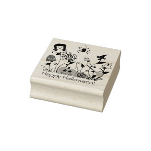 Happy Halloween rubber stamp