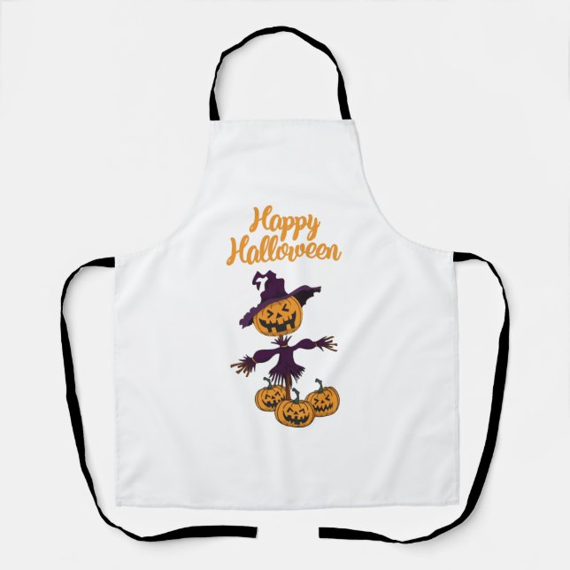Happy Halloween Scarecrow Apron (Front)