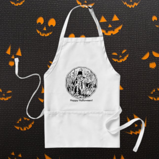 Happy Halloween Scarecrow Apron (Happy Halloween Scarecrow Apron)