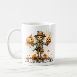 Happy Halloween Scarecrow In Autumn Coffee Mug