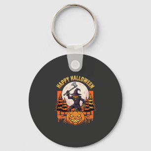 Happy Halloween Scarecrow Jack O Lantern Vector Keychain