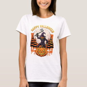 Happy Halloween Scarecrow Jack O Lantern Vector T-Shirt