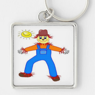 "HAPPY HALLOWEEN" SCARECROW KEYCHAIN
