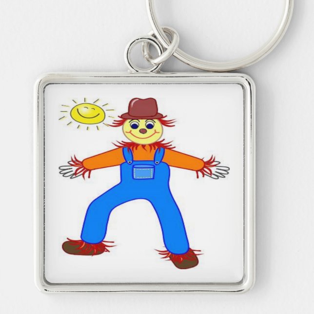 "HAPPY HALLOWEEN" SCARECROW KEYCHAIN (Front)