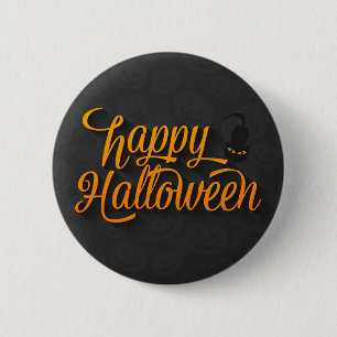 Happy Halloween Scary Cat Button