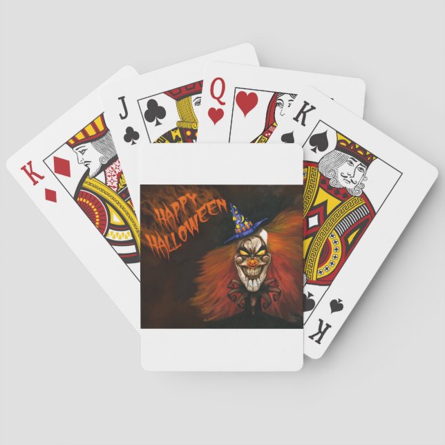 Happy Halloween Scary Clown Playing Cards (Back)