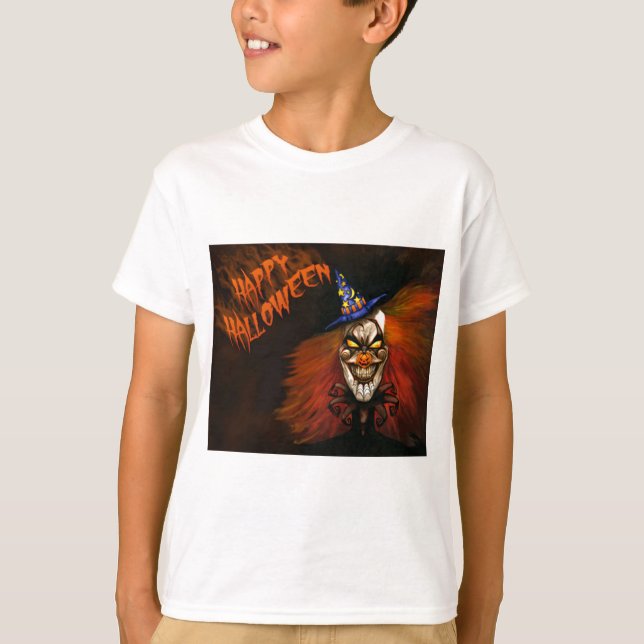 Happy Halloween Scary Clown T-Shirt (Front)