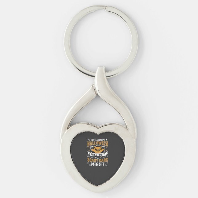 Happy Halloween Scary Dark Night Vector Design Keychain (Front)